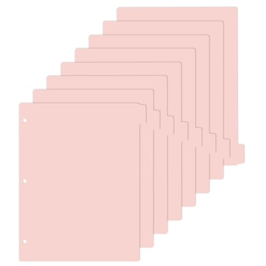 Tab Divider A4 - A4 Pink 3-Ring Binder Dividers with