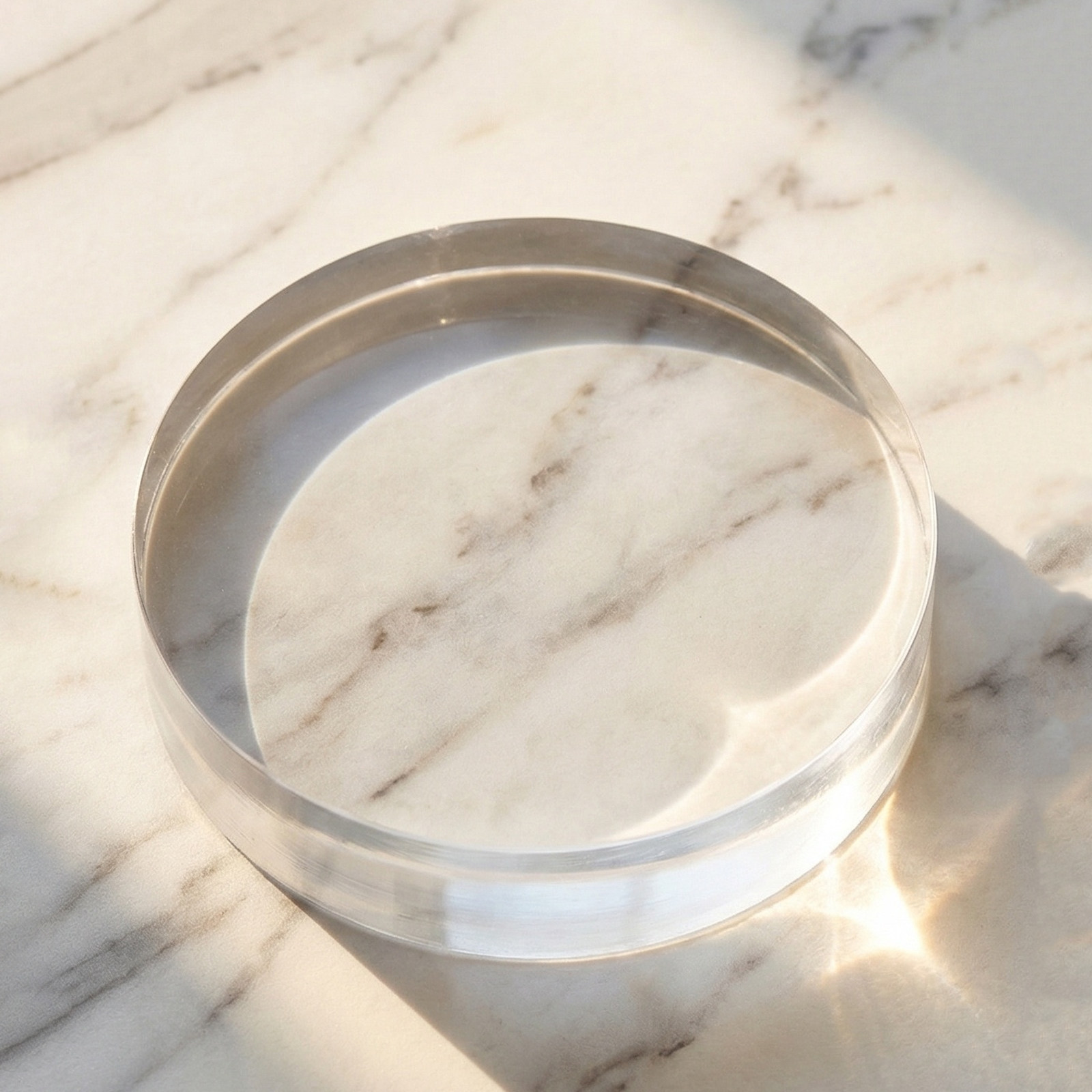 Book Weight Glass - Round Clear Crystal Paperweight 3.15 Glass