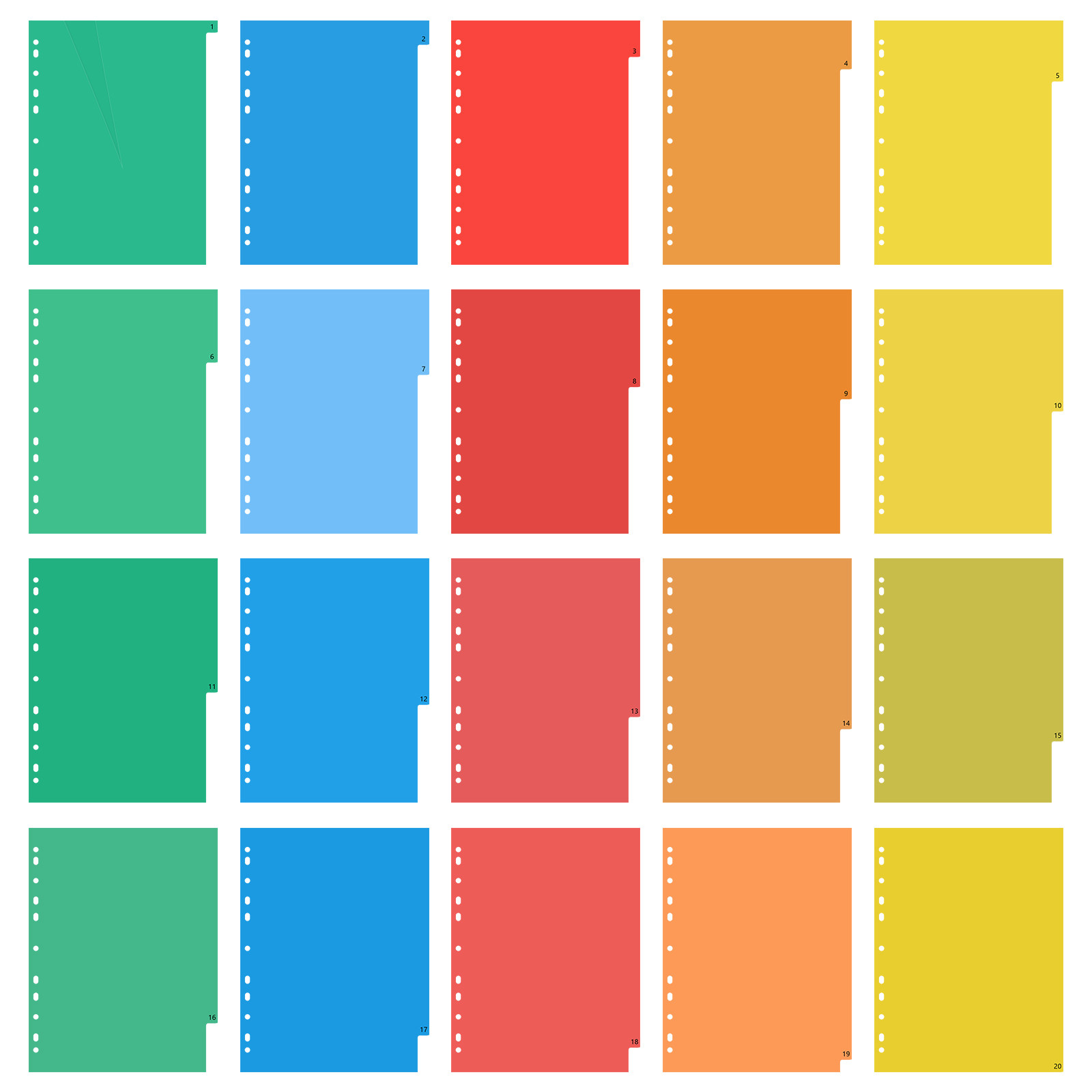 20 Pages A4 Colorful Plastic B - Tab Divider A4 ulasan dan harga