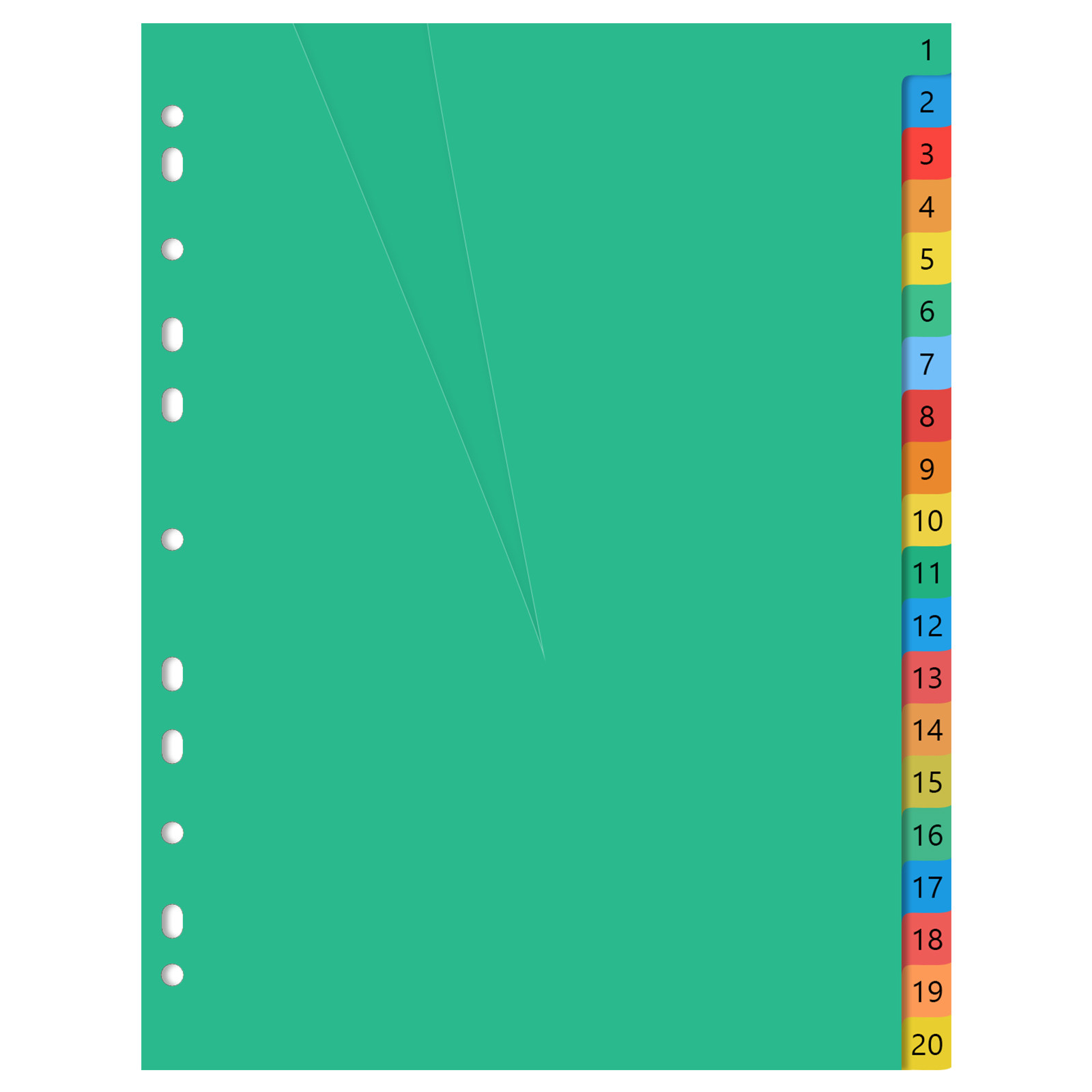 20 Pages Colorful Plastic Tab  - Tab Divider A4 ulasan dan harga