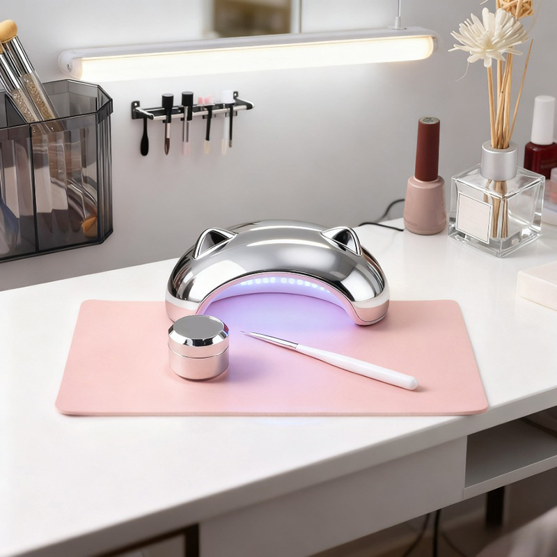 Foldable Nail Art Table Mat PU - Leather Desk Pad ulasan dan harga