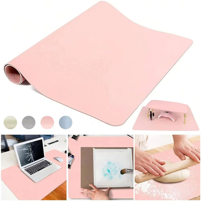 Foldable Nail Art Table Mat PU - Leather Desk Pad ulasan dan harga