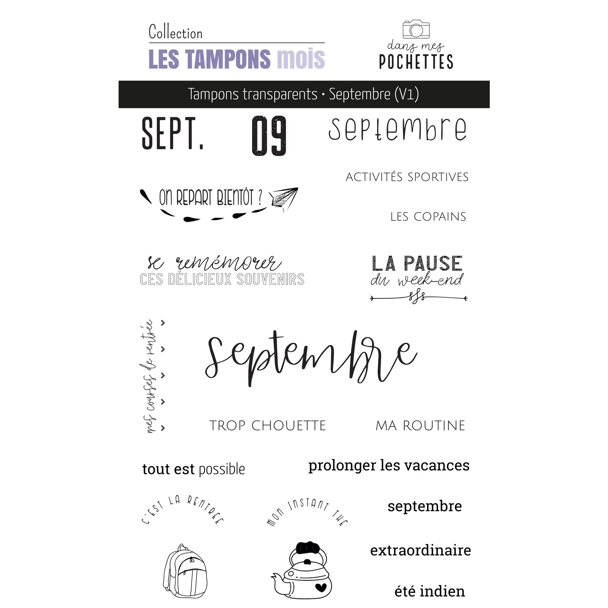French Month Themed Clear Stam - Rubber Date Stamp ulasan dan harga