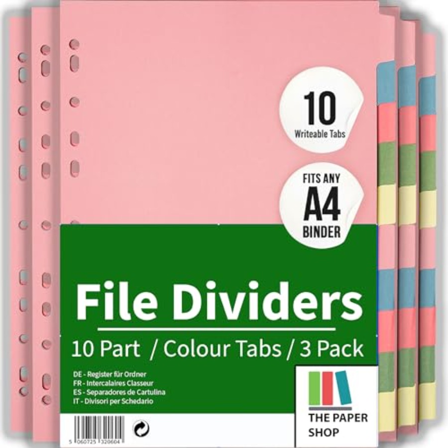 3 Pack] Binder Dividers with T - Tab Divider A4 ulasan dan harga