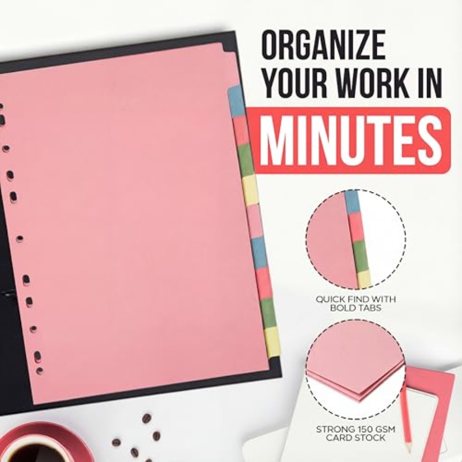 3 Pack] Binder Dividers with T - Tab Divider A4 ulasan dan harga