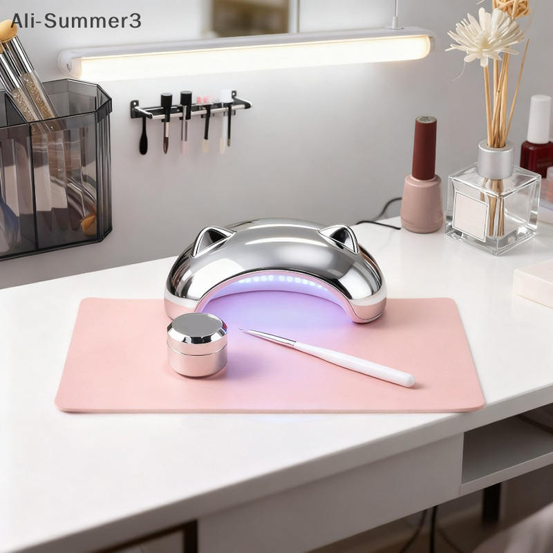 Foldable Nail Art Table Mat PU - Leather Desk Pad ulasan dan harga