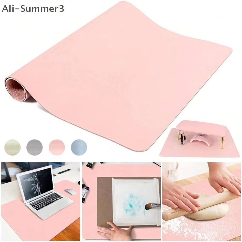 Foldable Nail Art Table Mat PU - Leather Desk Pad ulasan dan harga