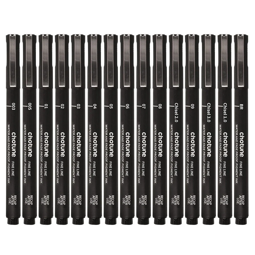 Black Micro Pens,15 Sizes,Wate - Archive Box Set ulasan dan harga