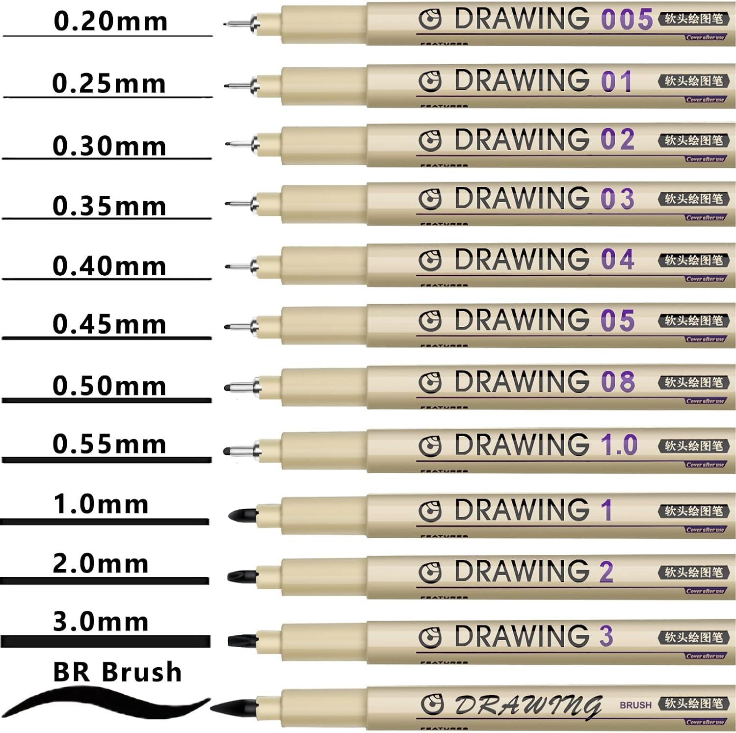 12 Black Fine Liner Drawing Pe - Archive Box Set ulasan dan harga