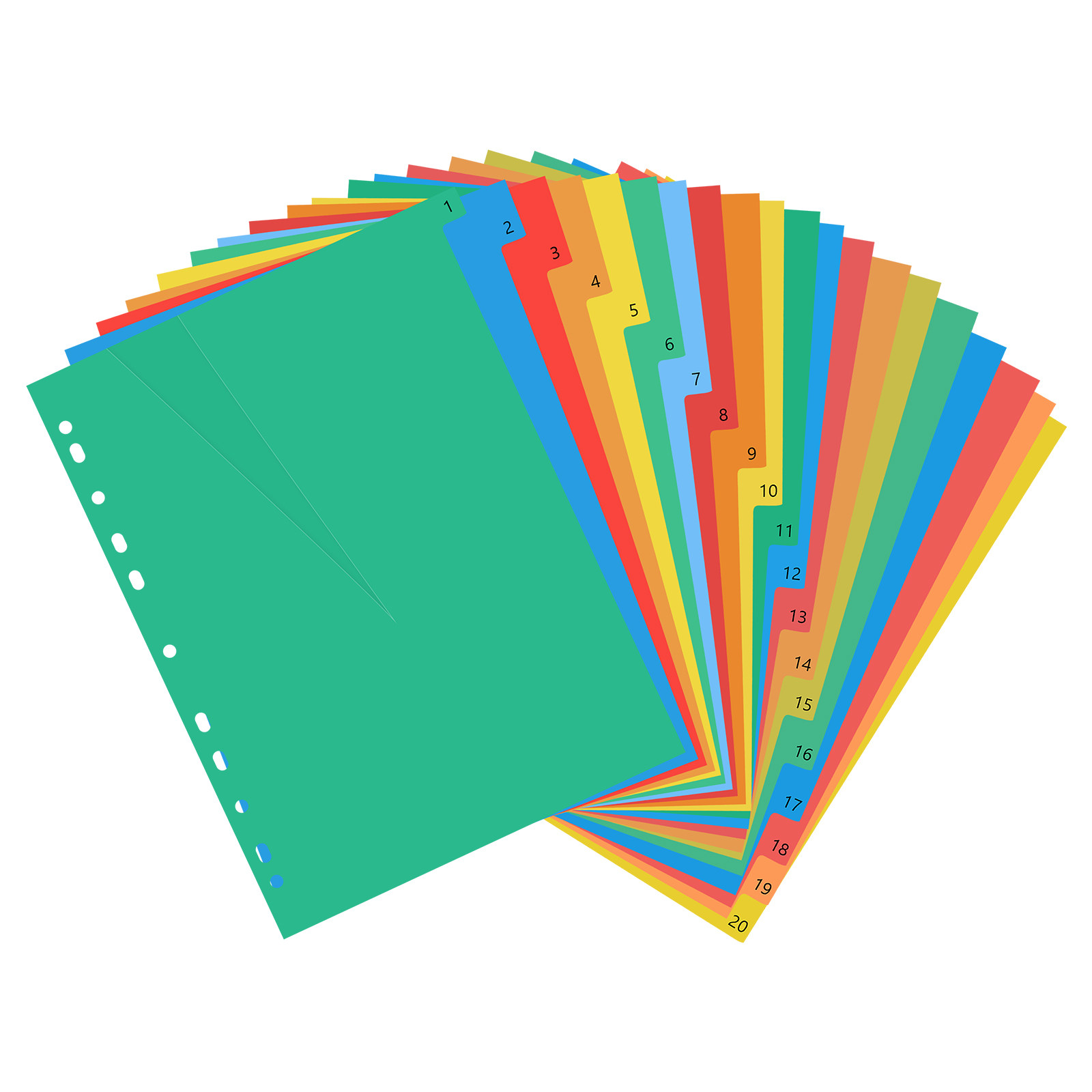 20 Pages A4 Colorful Plastic T - Tab Divider A4 ulasan dan harga