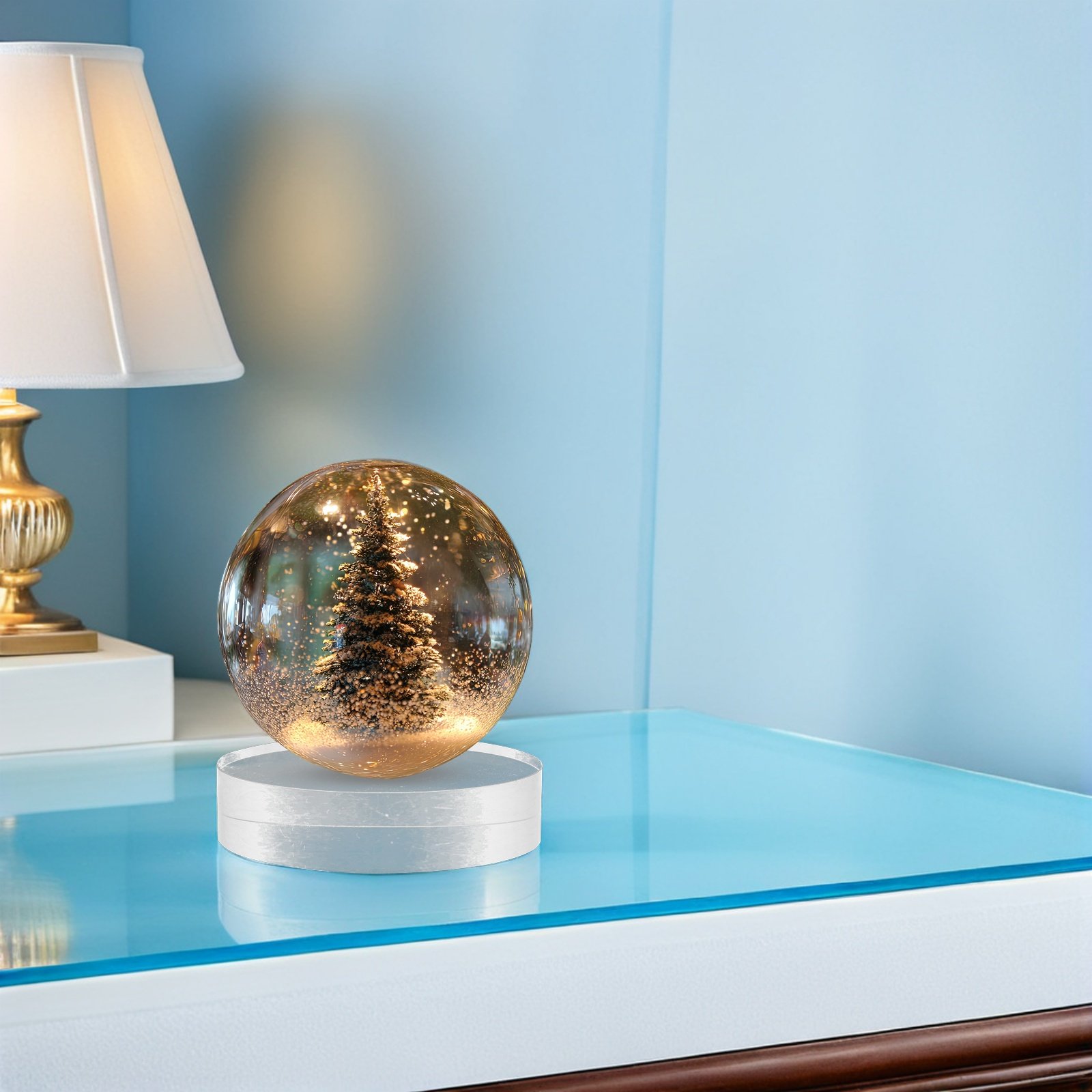 2Pcs Clear Round Crystal Glass - Book Weight Glass ulasan dan harga