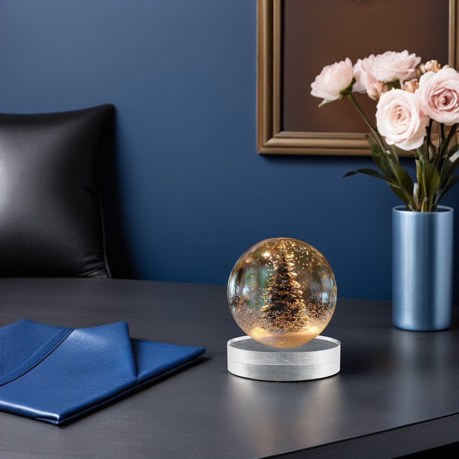 2Pcs Clear Round Crystal Glass - Book Weight Glass ulasan dan harga
