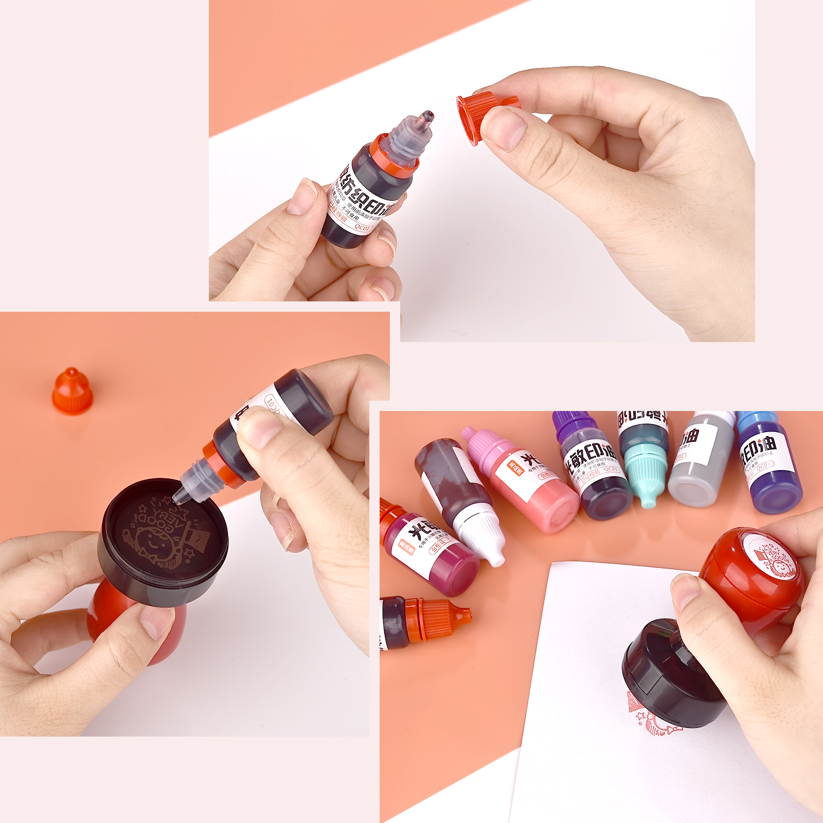 10ml Refill Ink 13 Color Rubbe - Rubber Date Stamp ulasan dan harga