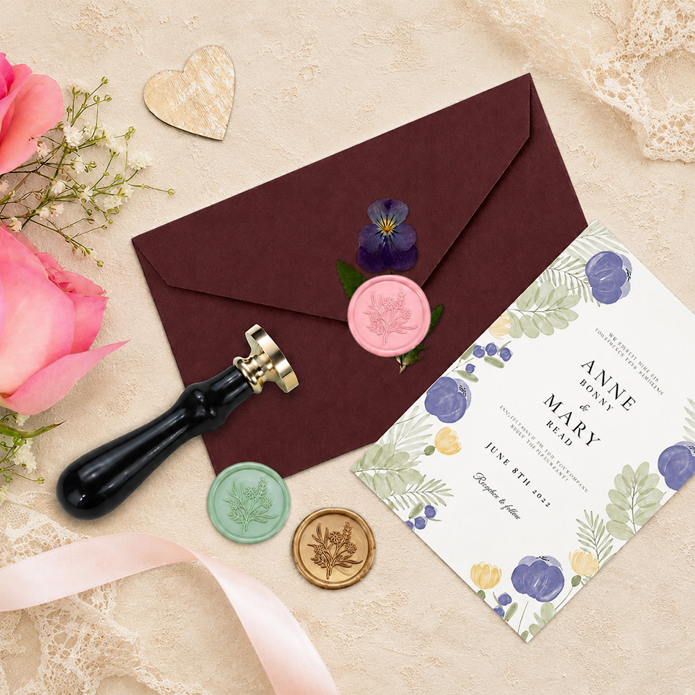 Wax Seal Stamp Set Flower Plan - Wax Seal Stamp Set ulasan dan harga