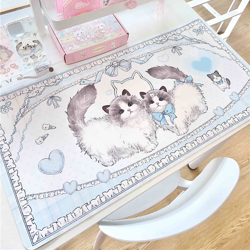 Leather Table Mat Ragdoll Cat  - Leather Desk Pad ulasan dan harga