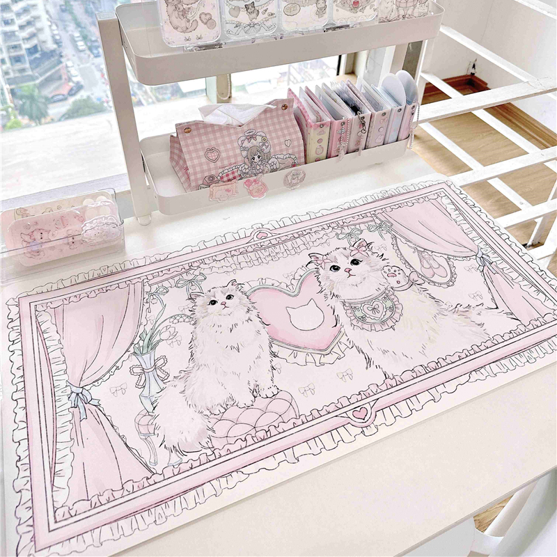 Leather Table Mat Ragdoll Cat  - Leather Desk Pad ulasan dan harga